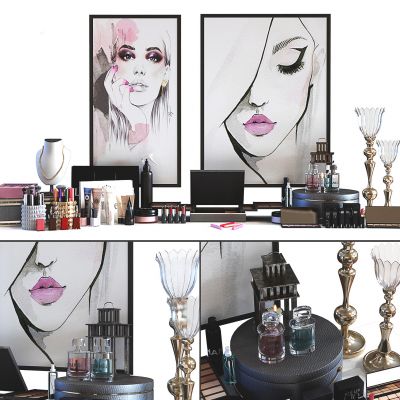 现代化妆品摆件组合