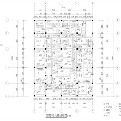 大型足浴按摩店装修施工图