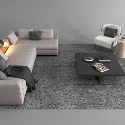 现代转角沙发茶几组合