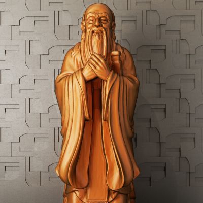 中式孔子 古代 雕像