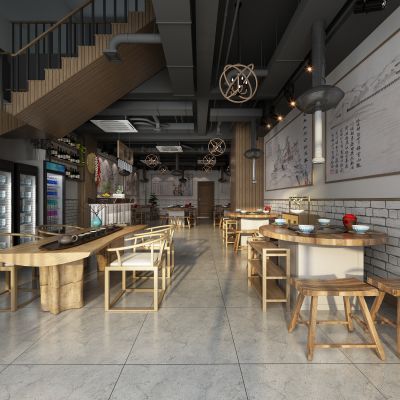 工业风地锅鸡土灶餐厅