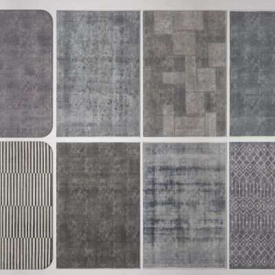 现代黑白灰地毯组合