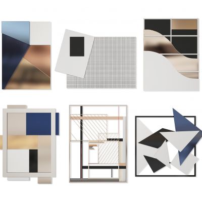 现代挂画 轻奢装饰画 挂画组合 墙饰 挂饰 挂件 立体画