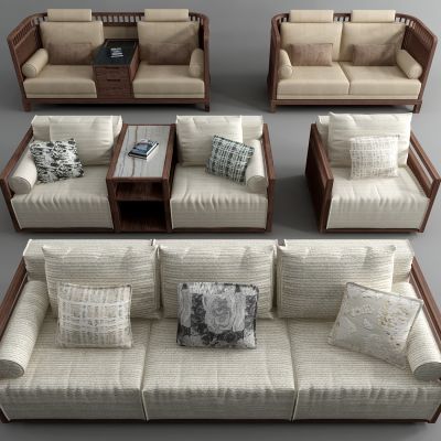 新中式沙发组合