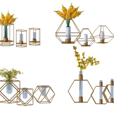 简欧金属花瓶 花卉 饰品架 摆件