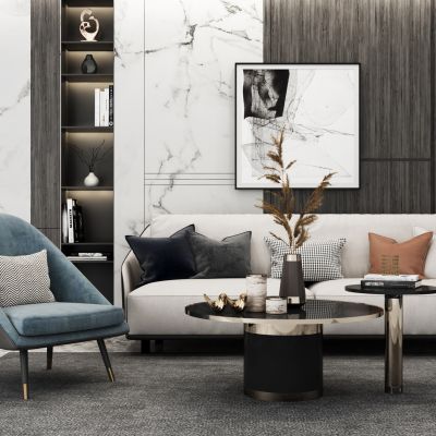 现代多人沙发组合