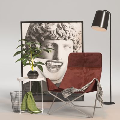 北欧单椅边几组合