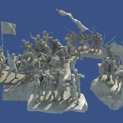 红军 红军雕塑 雕塑 雕像 雕刻 抗日英雄 抗战