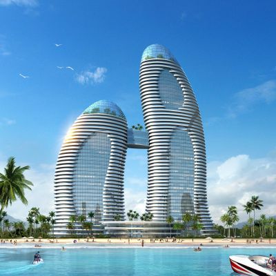 现代高层酒店 度假酒店 建筑外观