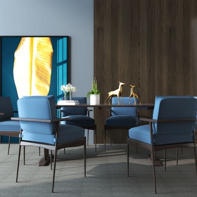 现代餐桌椅组合 餐厅 装饰摆件