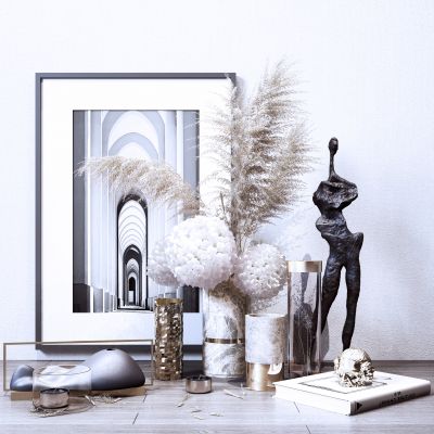 现代雕塑花艺摆件组合