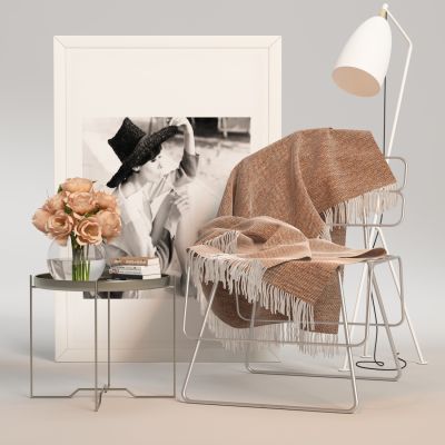 北欧单椅边几组合