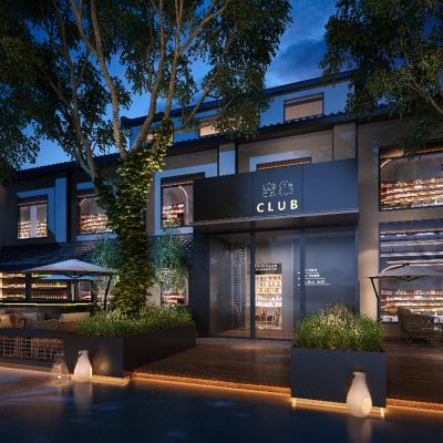 现代夜晚酒吧外景