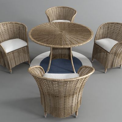 现代藤编户外椅