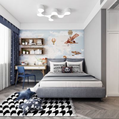 现代男孩房 儿童房