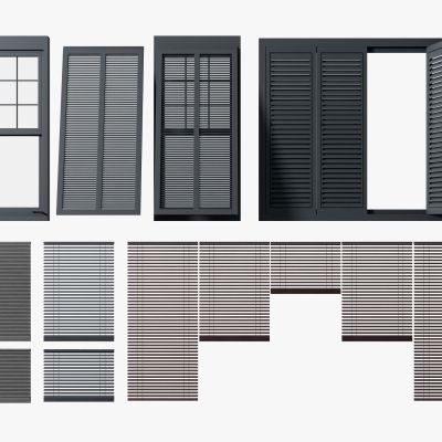 现代百叶窗 窗帘组合