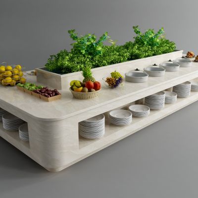 现代自助餐中岛台