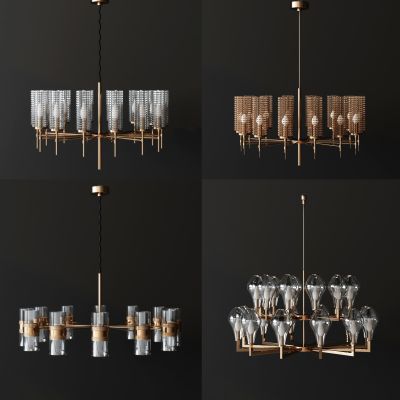 现代轻奢金属玻璃吊灯