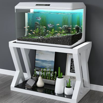 现代鱼缸水族组合