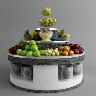 现代自助餐台 水果台