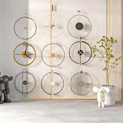 现代铁艺挂钟墙饰挂件,艺术摆件