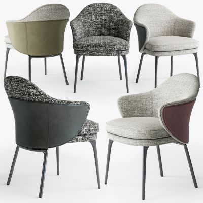 现代意大利 Minotti 米洛提皮革布艺单椅