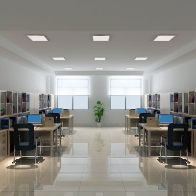现代职工办公室3D模型