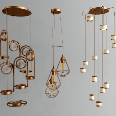 现代金属吊灯组合
