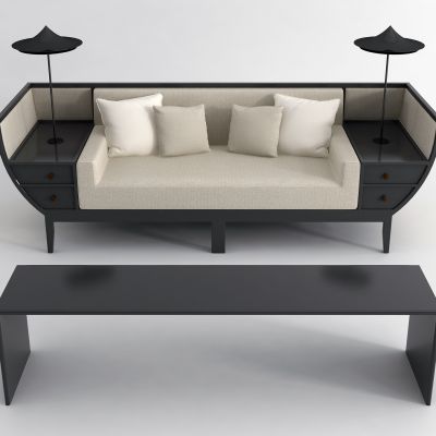 新中式贵妃椅 美人靠 沙发椅