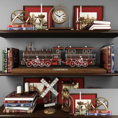 美式装饰架置物架陈设品摆件组合