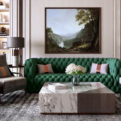 简欧沙发组合 单椅 装饰品