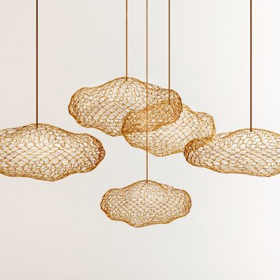 现代云朵网格艺术吊灯
