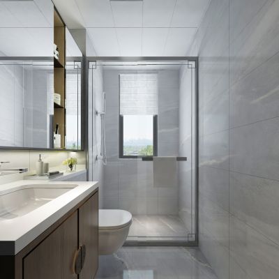 新中式卫生间 洗漱用品 手盆