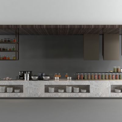 现代自助餐台 置物架