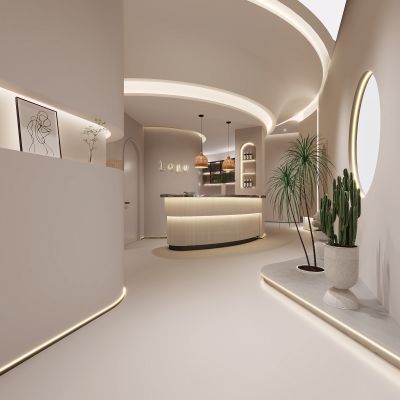 现代美容SPA店，现代美容会所，美容会所，前台，spa