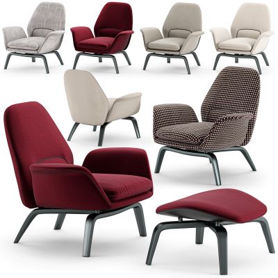 现代Minotti米洛提布艺单椅 脚踏