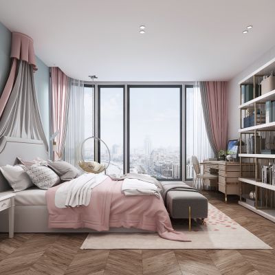 现代简约女孩房