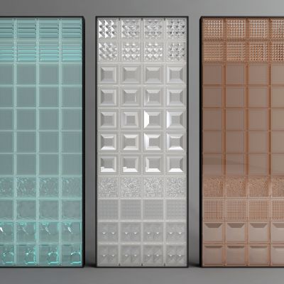 现代玻璃砖屏风隔断