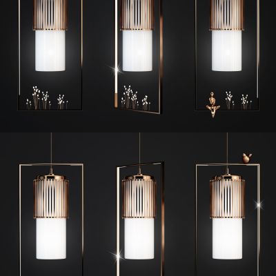 新中式金属吊灯组合