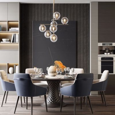 现代餐桌椅组合