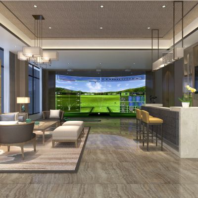 新中式酒店大厅休息区