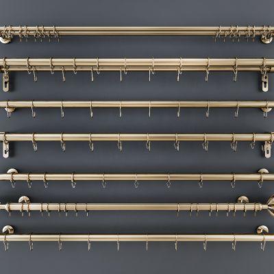 简欧窗帘 罗马杆组合