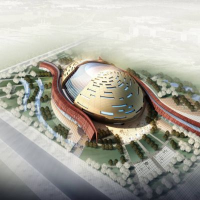 现代歌剧院 音乐厅 文化馆 展览馆  建筑外观3D模型