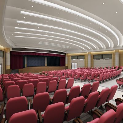 现代学校大礼堂 报告厅3D模型