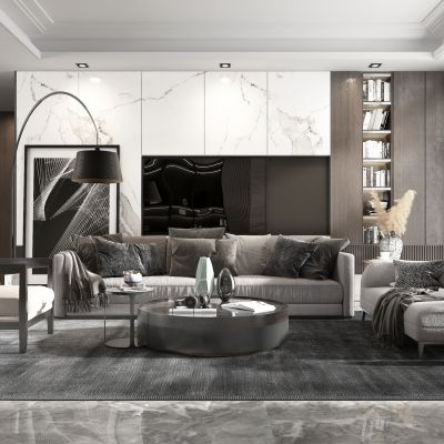 现代客厅 沙发 茶几