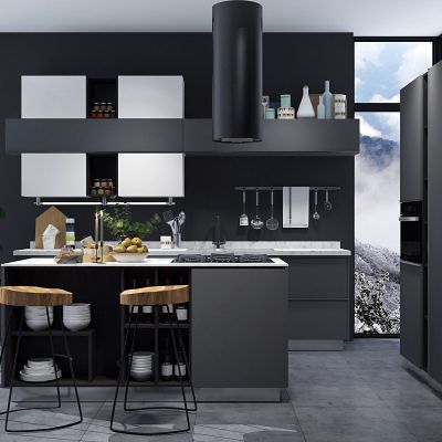 现代高级灰厨房