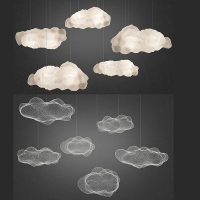 北欧nis风云朵铁网 吊灯 客餐厅