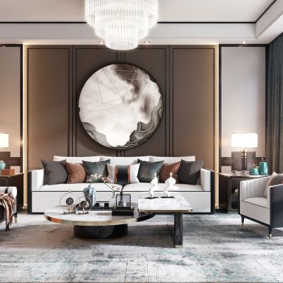 新中式客厅 新中式沙发组合