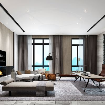 现代别墅豪华客厅