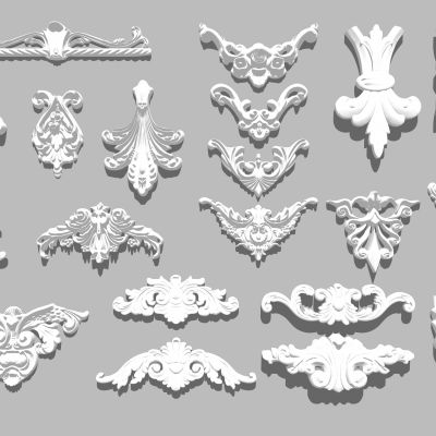 线条 雕花 石膏造型 墙饰